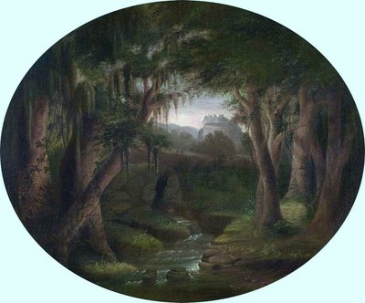 无题的景观与苔藓树和遥远的废墟 作者 查尔斯·弗雷泽